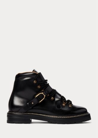 Botas Ralph Lauren Dimicia Welington Burnishedie femininas pretas