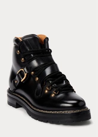 Botas Ralph Lauren Dimicia Welington Burnishedie femininas pretas
