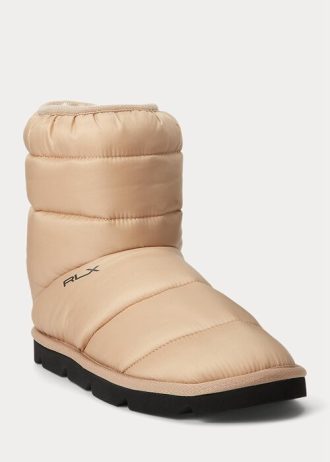 Botas Ralph Lauren Quiltedie com logotipo marrom para mulheres