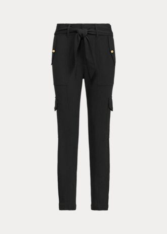 Calça cargo feminina preta Ralph Lauren com cinto Ponte