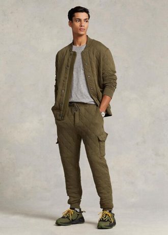 Calça cargo masculina Ralph Lauren Luxury Jersey verde oliva