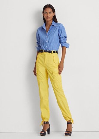 Calça cargo Ralph Lauren Featherweight Twill até o tornozelo feminina amarela