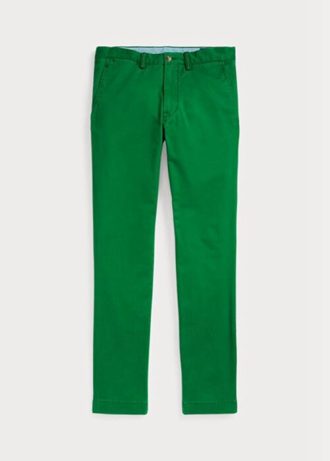 Calça Chino Slim Fit Masculina Ralph Lauren Stretch Verde