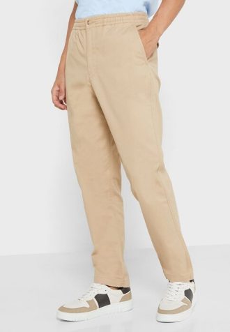 Calça chino slim fit Ralph Lauren Essential masculina cáqui
