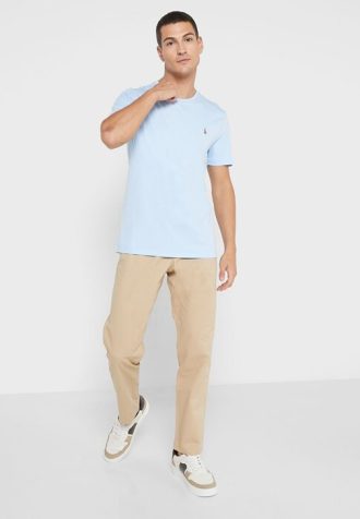 Calça chino slim fit Ralph Lauren Essential masculina cáqui