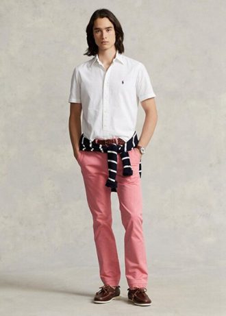 Calça Chino Slim Fit Ralph Lauren Masculina Rosa