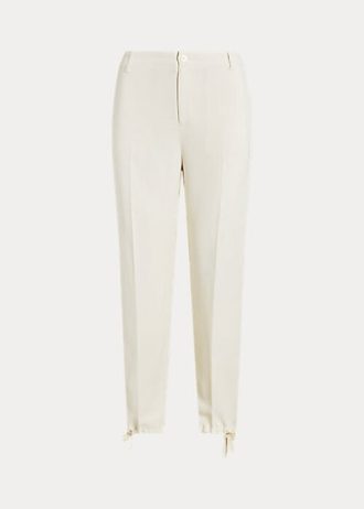 Calça Cônica Cady Stretch Ralph Lauren Feminina Creme