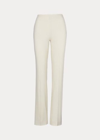 Calça de crepe de lã Ralph Lauren Alandra feminina creme