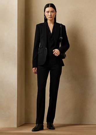 Calça de lã elástica Ralph Lauren Alandra feminina preta