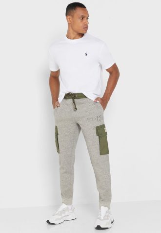 Calça de moletom estampada Ralph Lauren cinza masculina