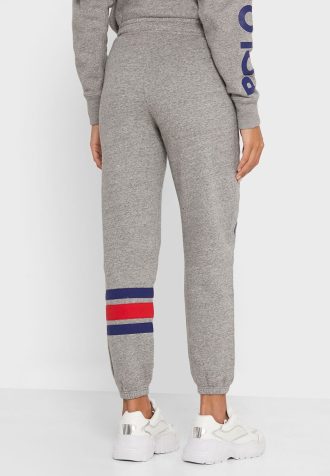 Calça de moletom feminina cinza com logotipo Ralph Lauren