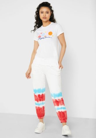 Calça de moletom Ralph Lauren de cintura alta multicolorida feminina