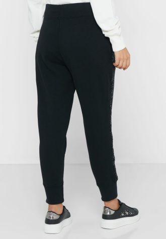 Calça de moletom Ralph Lauren de cintura alta preta feminina
