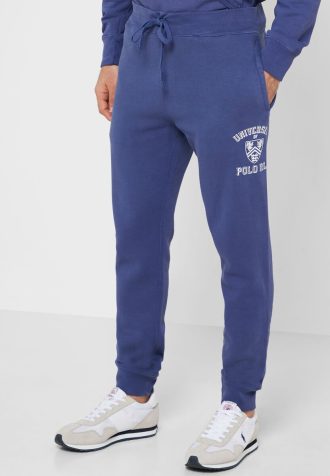 Calça de moletom Ralph Lauren Essential Downstring masculina azul marinho