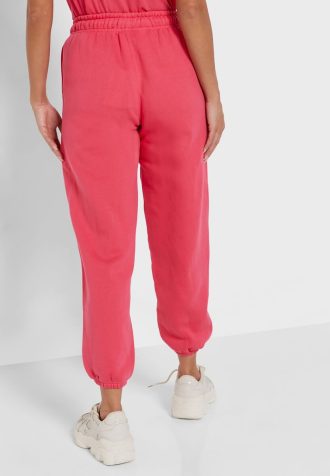 Calça de moletom Ralph Lauren feminina rosa com cintura alta e tornozelo