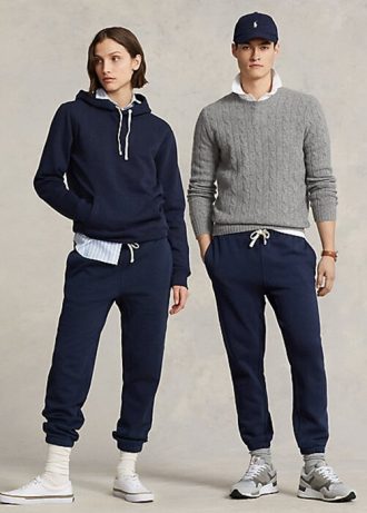 Calça de moletom Ralph Lauren Fleece azul marinho feminina