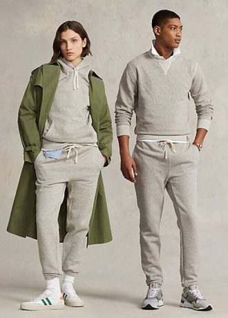 Calça de moletom Ralph Lauren Fleece cinza feminina