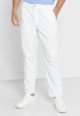 Calça de moletom Ralph Lauren Prepster masculina branca