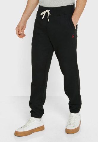 Calça de moletom Ralph Lauren preta com cordão para homem