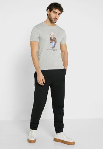 Calça de moletom Ralph Lauren preta com cordão para homem