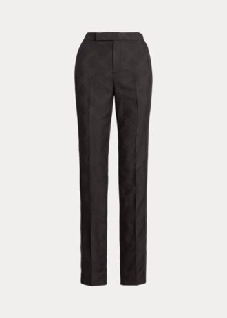 Calça de smoking Ralph Lauren Alaina Jacquard preta feminina