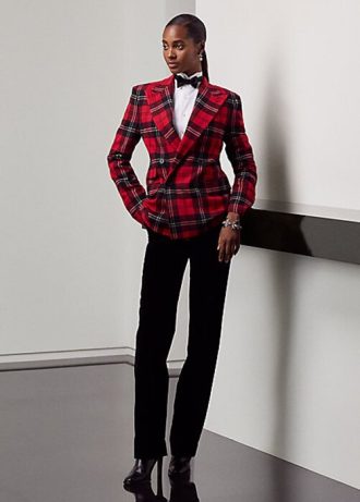 Calça de veludo Declynn Ralph Lauren feminina preta