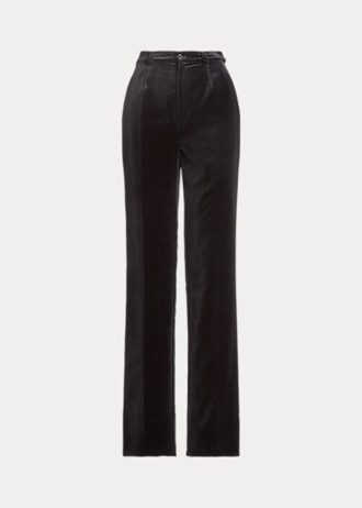Calça de veludo Declynn Ralph Lauren feminina preta