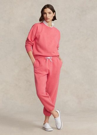 Calça esportiva feminina Ralph Lauren Fleece rosa