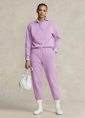 Calça esportiva feminina Ralph Lauren Fleece roxa