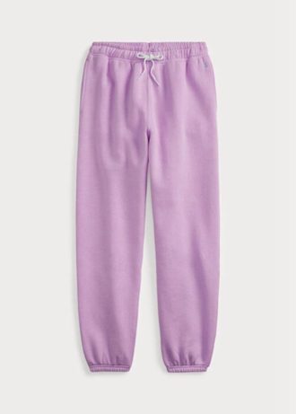 Calça esportiva feminina Ralph Lauren Fleece roxa