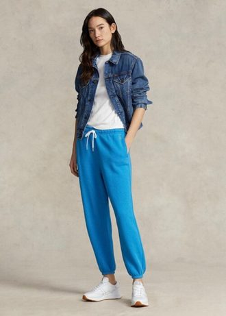Calça esportiva Ralph Lauren Fleece azul feminina