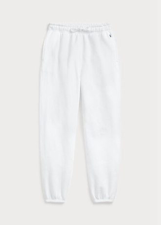 Calça esportiva Ralph Lauren Fleece feminina branca