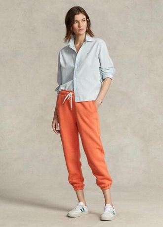 Calça esportiva Ralph Lauren Fleece laranja feminina