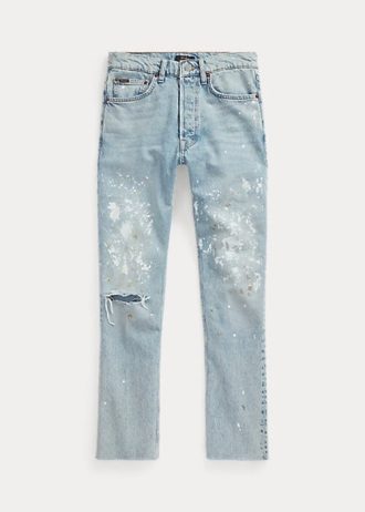Calça jeans cropped Ralph Lauren The Straight Leg feminina da AZURE