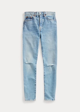 Calça jeans feminina Ralph Lauren Callen de cintura alta e slim da AZURE