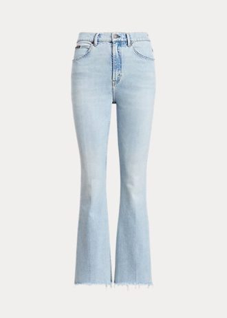 Calça jeans feminina Ralph Lauren Sharona Crop Flare AZURE