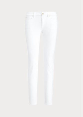 Calça jeans Ralph Lauren 400 Matchstick feminina branca