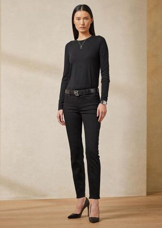 Calça jeans Ralph Lauren 400 Matchstick feminina preta