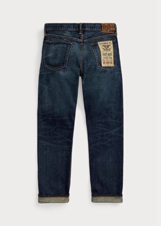 Calça jeans Ralph Lauren High Slim Bayview Selvedge masculina azul