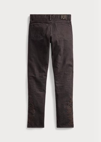 Calça jeans Ralph Lauren slim fit preta com resina para homens