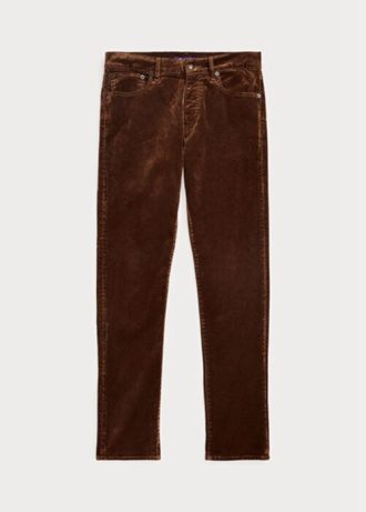Calça jeans Ralph Lauren Slim Fit Stretch Velvet Masculina Marrom