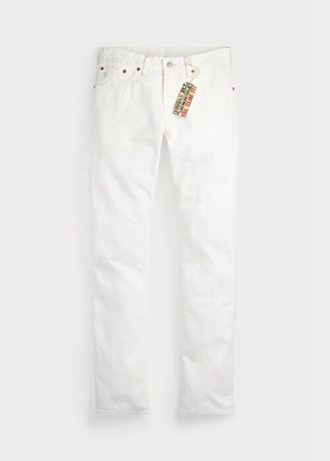 Calça jeans Ralph Lauren Slim Fit Whitestone masculina branca