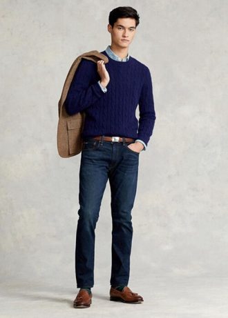 Calça jeans Ralph Lauren Sullivan Slim Stretch azul masculina