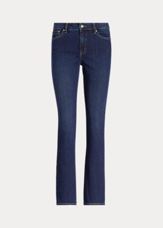 Calça jeans reta Ralph Lauren azul feminina de cintura média