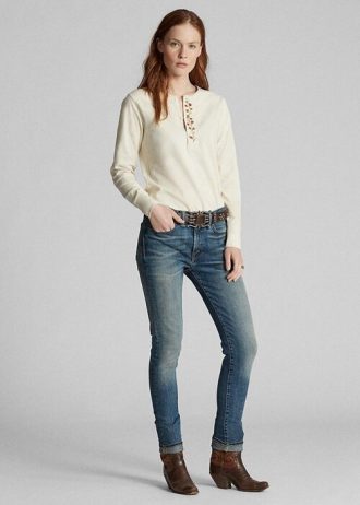 Calça jeans skinny Ralph Lauren azul feminina