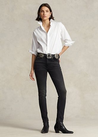 Calça jeans skinny Ralph Lauren Tompkins feminina preta