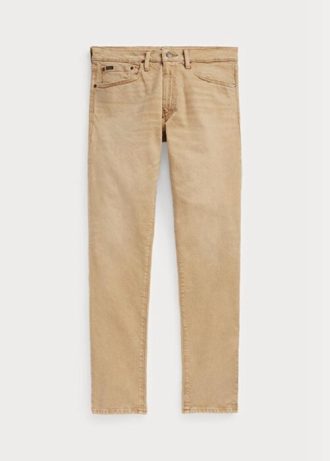 Calça jeans slim stretch Ralph Lauren Sullivan masculina cáqui
