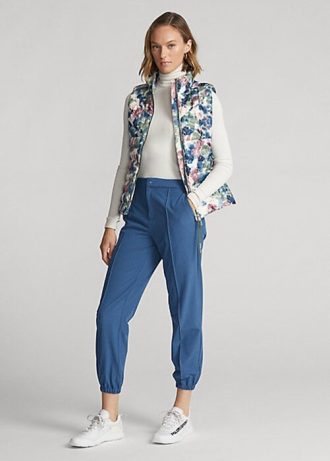 Calça jogger feminina Ralph Lauren azul com elasticidade em quatro direções