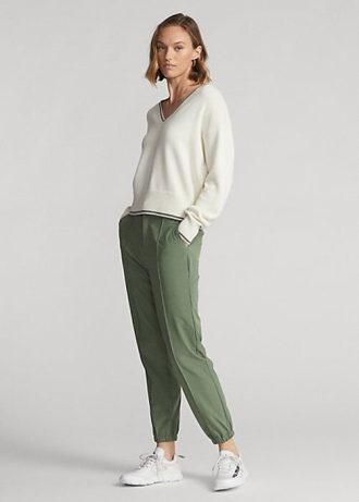 Calça jogger feminina Ralph Lauren verde com elasticidade em quatro direções