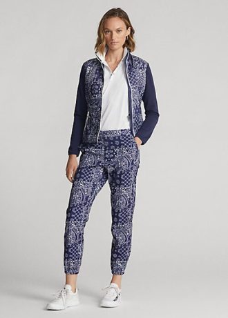 Calça jogger Ralph Lauren com estampa de bandana azul-marinho feminina